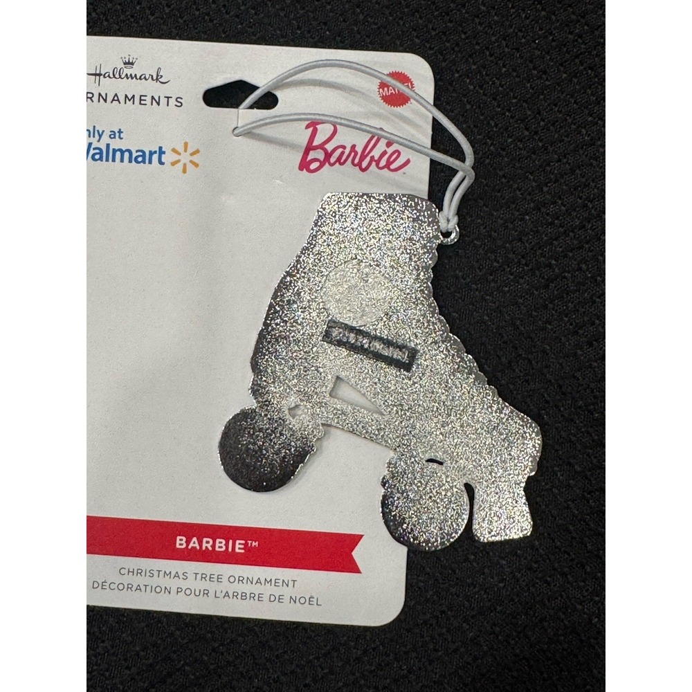Hallmark Barbie Pink Roller Skate Metal Christmas Ornament NWT Exclusive - Picture 3 of 4